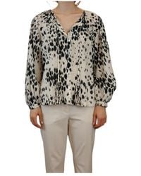 Marella - Printed Cotton And Silk Muslin Shirt - Lyst