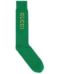 Gucci - Intarsia-Knit Logo Socks - Lyst