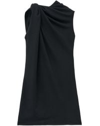 McQueen Knot Detail Mini Dress in Black | Lyst