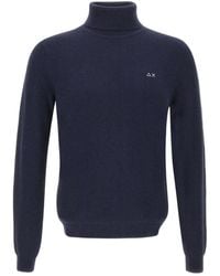 Sun 68 - Textured Turtleneck Knitted Sweater - Lyst