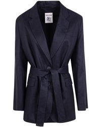 Semicouture - Belted Single-Breasted Blazer - Lyst