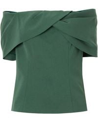 Carolina Herrera - Draped Off-Shoulder Blouse - Lyst