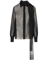 Valentino - Scarf Detailed Long-Sleeved Shirt - Lyst