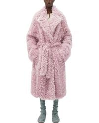 Bottega Veneta - Belted Waist Shearling Coat - Lyst