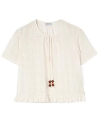 Burberry - Check Cotton Voile Blouse - Lyst
