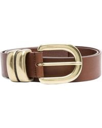 By Malene Birger - Round-Buckle Leather Belt - Lyst