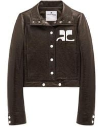 Courreges - Courrèges Vinyl Straight Hem Cropped Jacket - Lyst
