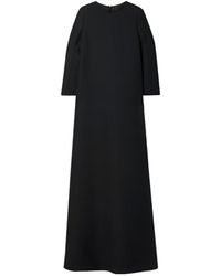 The Row - Logo Long-Sleeved Wool Silk Blend Dress - Lyst