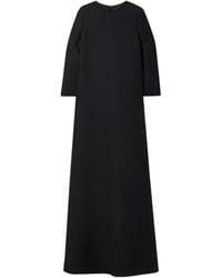 The Row - Logo Long-Sleeved Wool Silk Blend Dress - Lyst