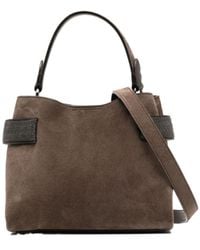 Brunello Cucinelli - Essence Precious Bands Small Top-Handle Bag - Lyst