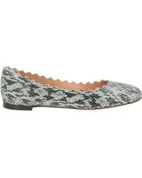 Chloé - Snake-Print Leather Ballet Flats - Lyst