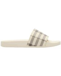 Burberry - Checked Slip-On Slides - Lyst