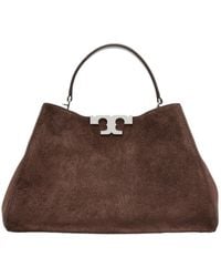 Tory Burch - Eleanor T-Logo Suede Top Handle Bag - Lyst