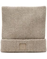 Acne Studios - Ribbed Face-Patch Beanie Hat - Lyst