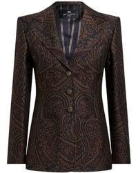 Etro - Single-Breasted Wool-Blend Jacquard Jacket With Paisley Motif - Lyst
