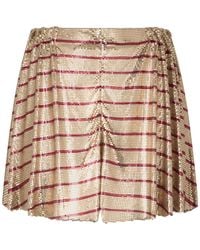 Rabanne - Rabanne Striped Metal Mesh Skirt - Lyst
