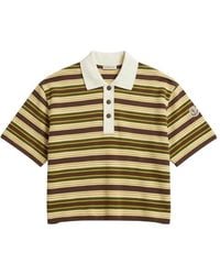Moncler - Logo Patch Manica Corta Striped Polo Shirt - Lyst