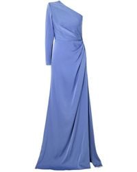 Alex Perry - One-Shoulder Gathered Satin-Crepe Gown - Lyst
