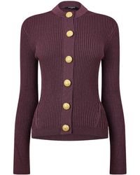 Balmain - Round Neck Knitted Cardigan - Lyst