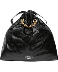 Balenciaga Crush Medium Tote Bag Dirty Effect With Souvenirs