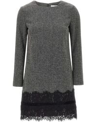 Kaos - Bouclé Lace-Trim Shift Dress - Lyst