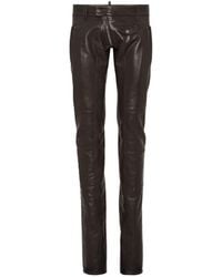 DSquared² - Sharpei Leather Biker Trousers - Lyst