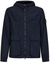 Stone Island - Logo Patch Zip-Up Jacket - Lyst