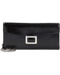 Roger Vivier - Belle Vivier Patent-Leather Chain-Strap Clutch Bag - Lyst