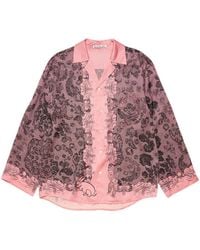 Acne Studios - Floral Printed Long-Sleeved Shirt - Lyst