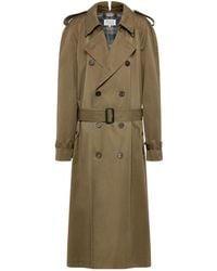 Maison Margiela - Folded Collar Cotton Trench Coat - Lyst