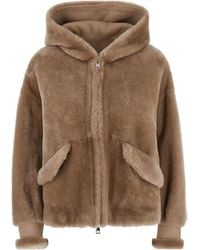 Blancha - Hooded Zip-Up Fur Jacket - Lyst