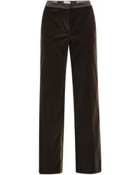Peserico - Satin-Trim Straight-Leg Pants - Lyst