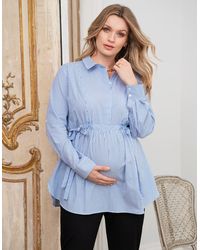 Seraphine - Curve Striped Maternity & Nursing Shirt - Lyst