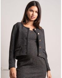Seraphine - Black Stretch Tweed Maternity Jacket - Lyst