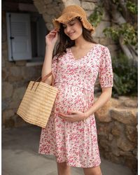 Seraphine - Pink Floral Maternity & Nursing T-shirt Dress - Lyst