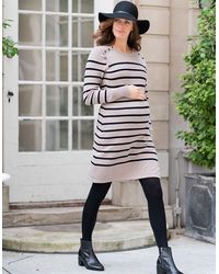Seraphine - Striped Cotton Maternity & Nursing Sweater Dress - Lyst