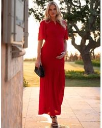 Seraphine - Shirred Maternity-to-nursing Maxi Dress - Lyst