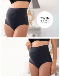 Seraphine - Black No Vpl Over Bump Maternity Panties – Twin Pack - Lyst