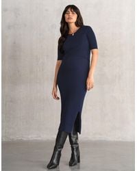 Seraphine - Super-Soft Rib Knit Maternity + Nursing Bodycon Dress - Lyst
