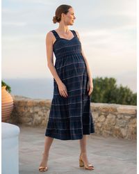 Seraphine - Cotton Boho Stitch Maternity & Nursing Midi Dress - Lyst