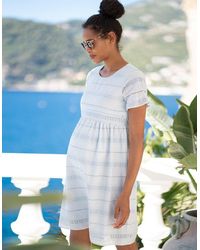 Seraphine - Cotton Broderie Maternity To Nursing Dress – Light Blue - Lyst