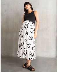 Seraphine - Mixed Media Midi Maternity Dress - Lyst