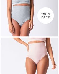 Seraphine - Post Maternity Shaping Panties – Grey & Blush Twin Pack - Lyst