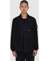 Stone Island - Denim Research Denim-Medium Grainy Wash Overshirt - Lyst