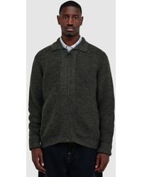 Barbour - Garthman Zip Cardigan Ink - Lyst