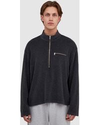 MKI Miyuki-Zoku - Towelling Quarter Zip Sweatshirt (Charcoal - Lyst