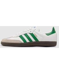 adidas - White And Green Samba Og Trainers - Lyst