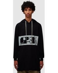Rick Owens - Maxi Hoodie With Logo Print - Lyst