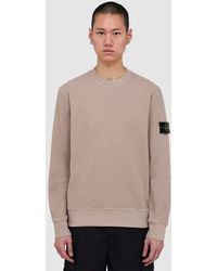 Stone Island - Organic Cotton Waffle Fleece Sweatshirt (Desert - Lyst