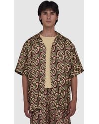 Drole de Monsieur - Viscose Chain Link Monogram Shirt (Kaki - Lyst